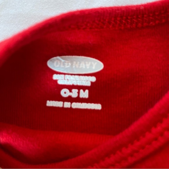 Old Navy| 0-3 month | baby boy red long sleeve onesie| - Picture 3 of 3